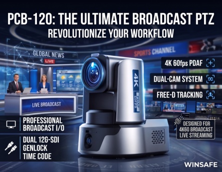 WINSAFE presenta PCB-120: un nuovo punto di riferimento per le telecamere PTZ broadcast 4K60